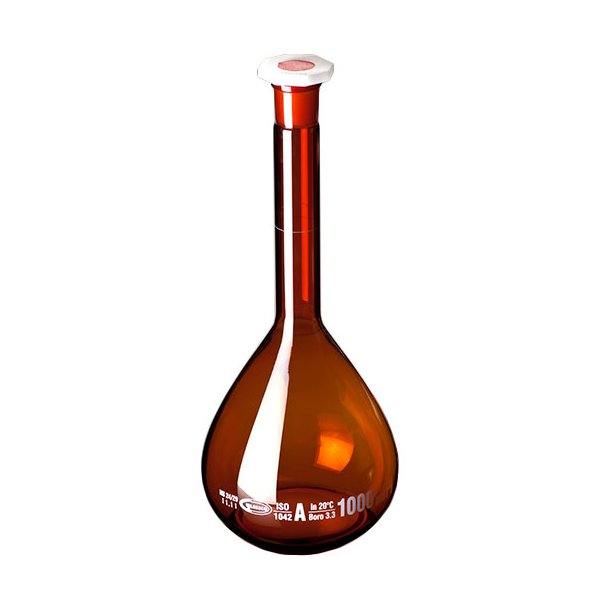 Volumetric Flask, Amber - Laboratory Glassware - Drifton A/S